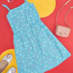 YU by Pantaloons Kids Blue Cotton Printed Dress-image-64