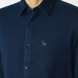 Van Heusen Navy Cotton Slim Fit Shirt image 4