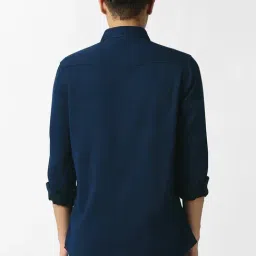 Van Heusen Navy Cotton Slim Fit Shirt image 2