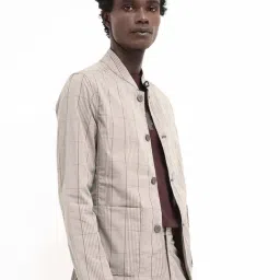 Rare Rabbit Brown Relaxed Fit Checks Jacket image 3