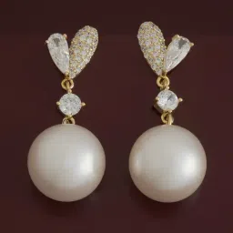 kushal's fashion jewellery Kushal's 92.5 Silver Pearl Gold Polished Earrings for Women-picture-29