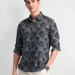 U.S. Polo Assn. Denim Co. Grey Cotton Slim Fit Texture Shirt-picture-29