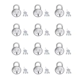 Harrison 40 mm Steel Chrome Plated Padlock with 3 Keys (Pack of 4) image 1