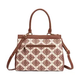 Caprese Brown Shibori Printed Medium Leather Satchel image 3