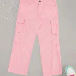 Pantaloons Junior Girls Sweet Lilac Cotton Solid Trousers & Pants-image-32