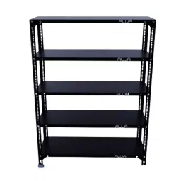 Menage 48x35x12 Inch 5 Shelf Metal Black Slotted Angle Rack-picture-29