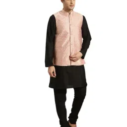 Sojanya Light Pink & Gold Printed Nehru Jacket image 5