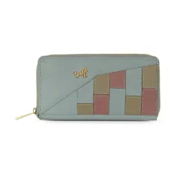 Baggit Blue Textured Small Zip Around Wallet for Women-image-41