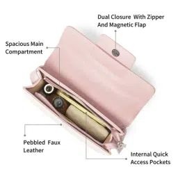 Fastrack Blush Muse Textured Medium Shoulder Bag image 3