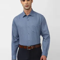 Van Heusen Blue Cotton Regular Fit Printed Shirt-picture-37