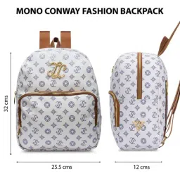 LAVIE Signature Off White Printed Backpack image 4