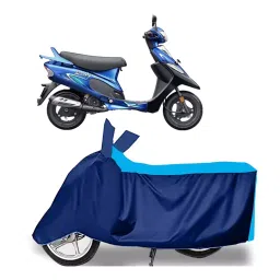 Auto Pearl Two Wheeler Cover for TVS Scooty Pep Plus BS6 - Cyan, Blue-picture-19