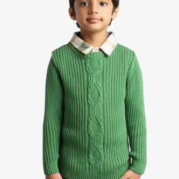 Ed-a-Mamma Green Cotton Regular Solid Sweater-image-63