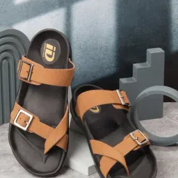 ID Men Tan Cross Strap Sandals-picture-25