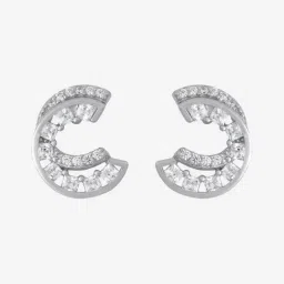 kushal's fashion jewellery Kushal's 92.5 Silver White Rhodium Polished Earrings for Women-picture-30