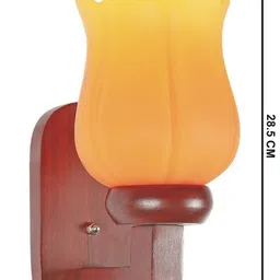 1ST TIME Orange & Yellow Colourblocked Wood Contemporary Rectangle Shaped Wall Lamp image 3