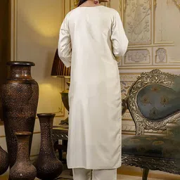 BAESD Floral Embroidered V-Neck Thread Work Straight Kurta With Trousers & Dupatta image 3