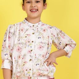 BAESD Girls Floral Printed Mandarin Collar Top-picture-56