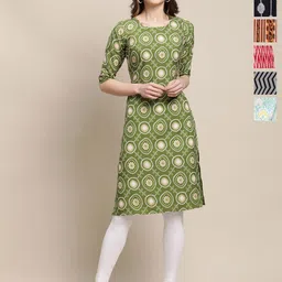 7Threads Women Pack Of 6 Ethnic Motifs Printed Daily Straight Kurtas-picture-34