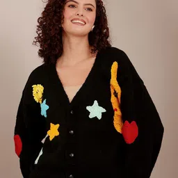 Velvery Women Embroidered Cardigan-image-71