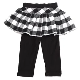 The Sandbox Clothing Co Buffalo Checked Mock Skirt Style Leggings - Black-picture-14