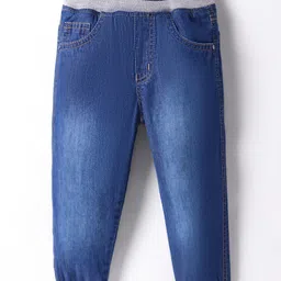 JASH KIDS Denim Knit Full Length Washed Jeans - Blue-image-51