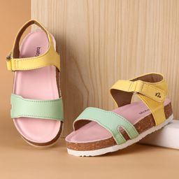 Babyoye Velcro Closure Sandals - Yellow & Sea Green-picture-32