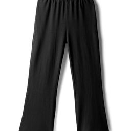 arias by lara dutta Arias Cotton Knit Full Length Solid Color Flared Leggings - Black-picture-5