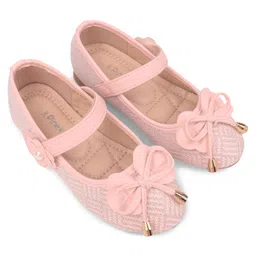 Pine Kids Velcro Closure Ballerina with Bow Applique - Pink-picture-24