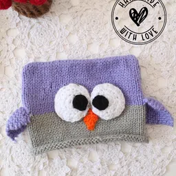 Woonie Knit Bird Designed Handmade Cap - Purple - Circumference 50 Cm-picture-28