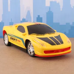 KV Impex 4 Function DriftKing Remote Control Car with Lights - Yellow image 2