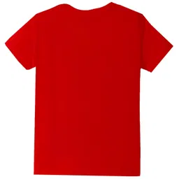 KAVEE Pure Cotton Knit Raksha Bandhan Theme Half Sleeves Royal Sibling Drama Text Printed Biowashed Tee - Red image 3