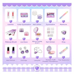 Kidology Kids Makeup Kit for Girl, Unicorn Toys for Girl Real Washable Makeup Girls Princess Play Make Up Toys image 3