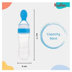 Kritiu Baby Feeding Set 1 Food Feeder 1 Fruit Nibbler With 6 cotton Waterproof Bibs -(Pack of-8) Blue image 3