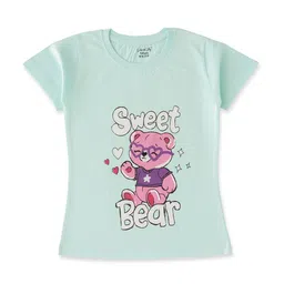 Luke & Lilly Girls Graphic Printed Round Neck Cotton T-shirt-picture-38