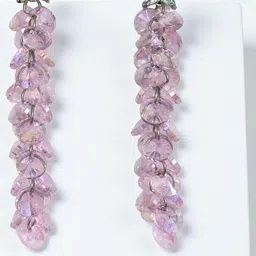 AVANT-GARDE PARIS Sterling Silver Rhodium Cubic Zirconia Studded Floral Drop Earrings-picture-24