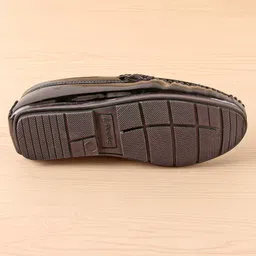 Pine Kids Slip On Party Wear Shoes with Applique - Black image 5