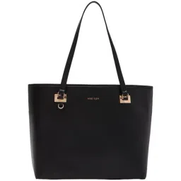 Anne Klein Black Solid Tote Handbag with Pouch-image-14