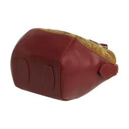 Caprese Red Siji Tresna Embroidered Small Satchel image 4