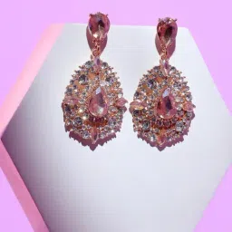 Sohi Gold Plated Designer Stone Party Drop Earring For Women-image-1