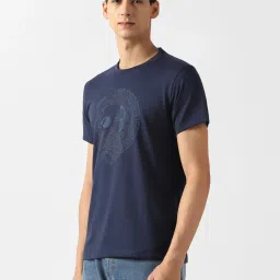 Van Heusen Navy Regular Fit Printed T-Shirt image 3