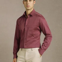 Louis Philippe Maroon Regular Fit Printed Shirt image 3