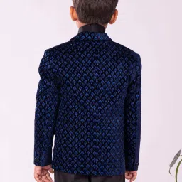 VASTRAMAY Boys Navy Embroidery Full Sleeves Blazer image 3