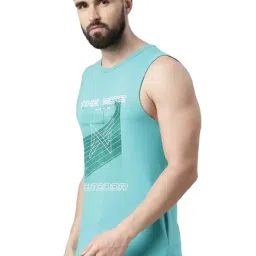 Force NXT Green & Princess Blue Cotton Regular Fit Printed Vest - Pack Of 2 image 3