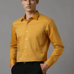 Louis Philippe Yellow Cotton Slim Fit Shirt image 3