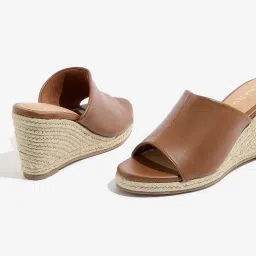 LUNA BLU by Westside Dark Brown Wedge Sandals image 3