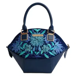 Caprese Blue Siji Tresna Embroidered Small Satchel image 2