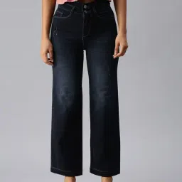 showoffff SHOWOFF Low Distress Blue Wide Leg Denim Jeans-picture-14