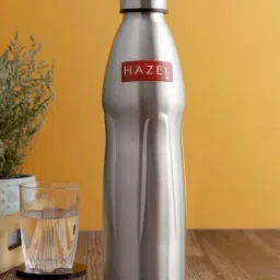 HAZEL Silver Stainless Steel Single Wall Fridge Water Bottle (1.1 L) - Set of 2-image-16
