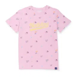 Gini & Jony Kids Pink Cotton Printed T-Shirt-picture-39